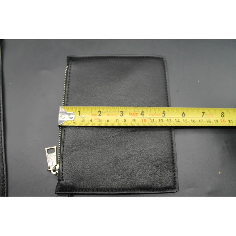 Steve Madden Black Wristlet Clutch Zip Pouch Removable Strap